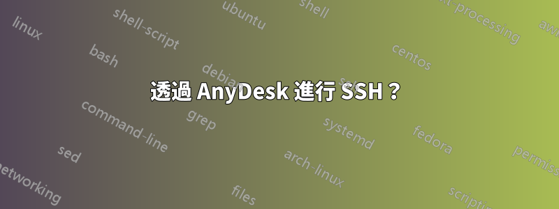 透過 AnyDesk 進行 SSH？