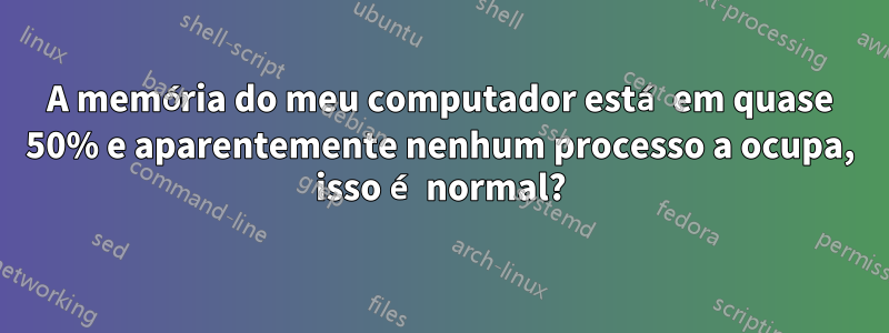 A memória do meu computador está em quase 50% e aparentemente nenhum processo a ocupa, isso é normal?