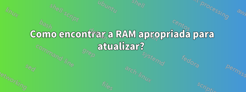 Como encontrar a RAM apropriada para atualizar? 