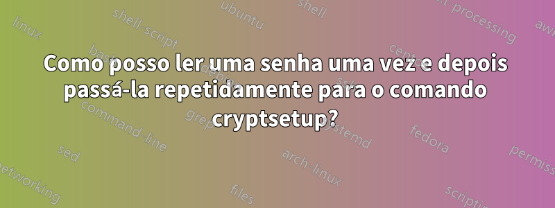 Como posso ler uma senha uma vez e depois passá-la repetidamente para o comando cryptsetup?