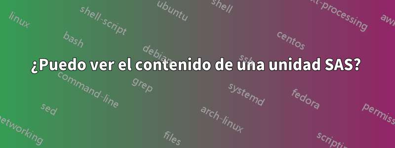 ¿Puedo ver el contenido de una unidad SAS?