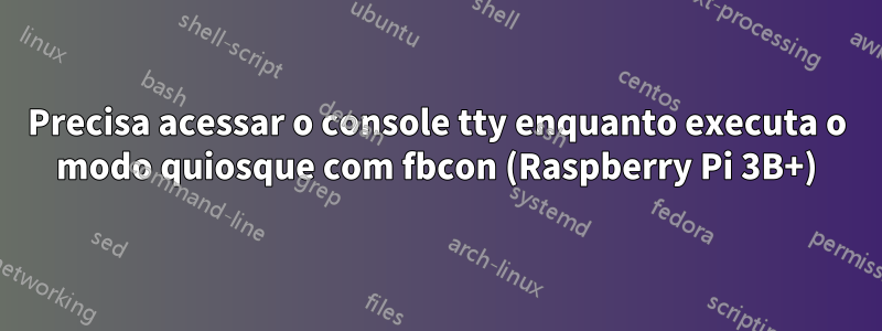 Precisa acessar o console tty enquanto executa o modo quiosque com fbcon (Raspberry Pi 3B+)