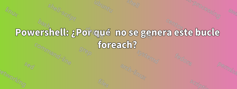 Powershell: ¿Por qué no se genera este bucle foreach?