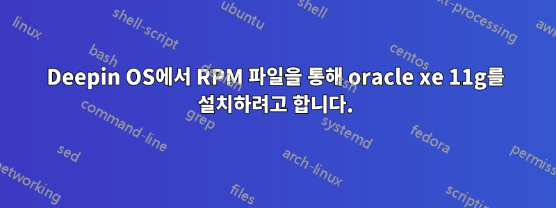 Deepin OS에서 RPM 파일을 통해 oracle xe 11g를 설치하려고 합니다.