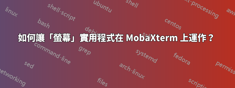 如何讓「螢幕」實用程式在 MobaXterm 上運作？