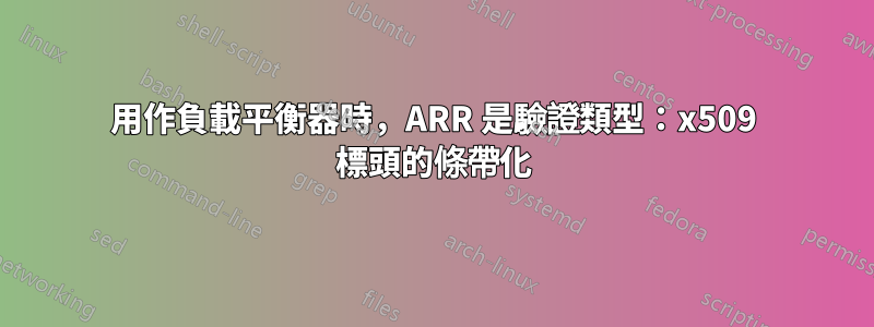 用作負載平衡器時，ARR 是驗證類型：x509 標頭的條帶化