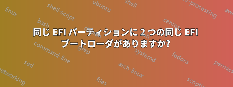 同じ EFI パーティションに 2 つの同じ EFI ブートローダがありますか?