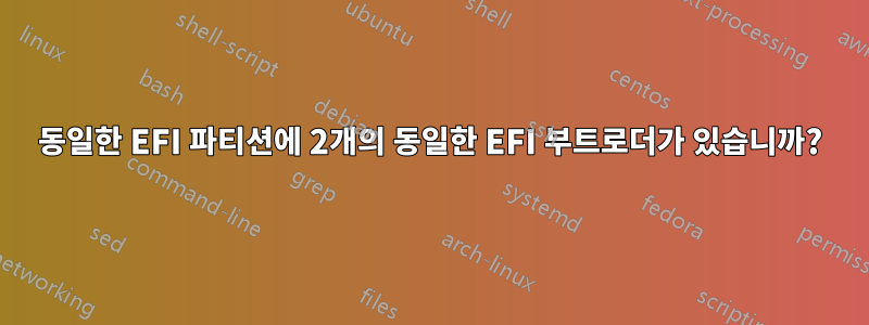 동일한 EFI 파티션에 2개의 동일한 EFI 부트로더가 있습니까?