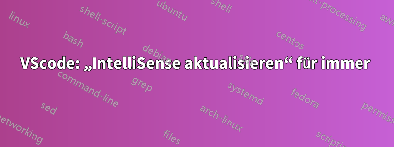 VScode: „IntelliSense aktualisieren“ für immer