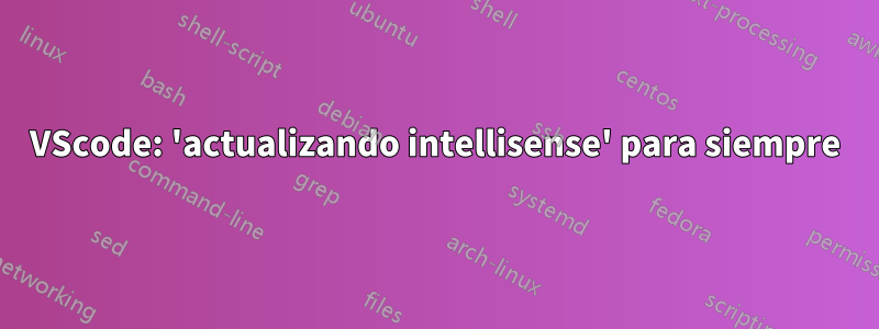 VScode: 'actualizando intellisense' para siempre