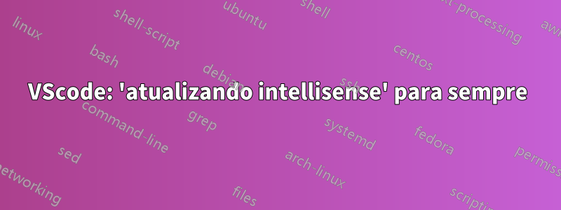 VScode: 'atualizando intellisense' para sempre