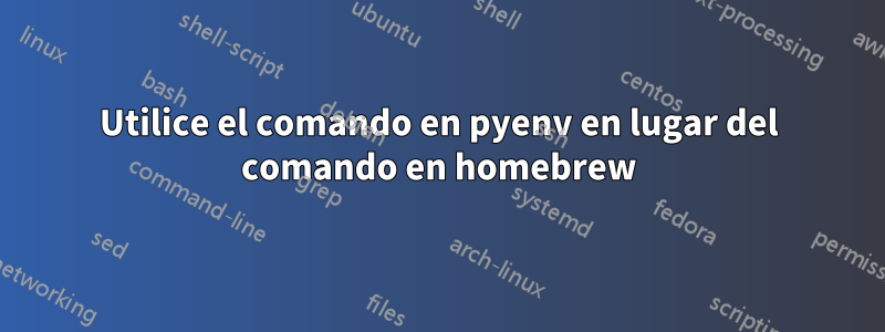 Utilice el comando en pyenv en lugar del comando en homebrew