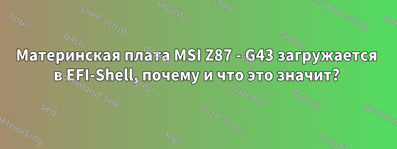 Материнская плата MSI Z87 - G43 загружается в EFI-Shell, почему и что это значит?