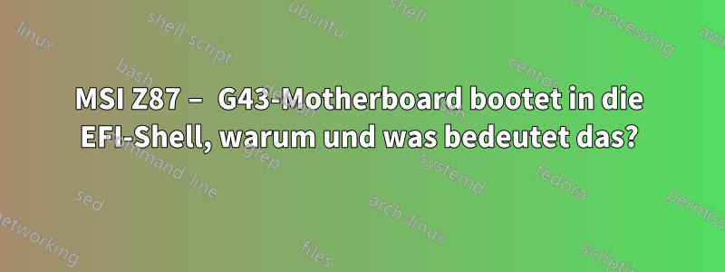 MSI Z87 – G43-Motherboard bootet in die EFI-Shell, warum und was bedeutet das?