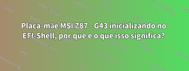 Placa-mãe MSI Z87 - G43 inicializando no EFI-Shell, por que e o que isso significa?