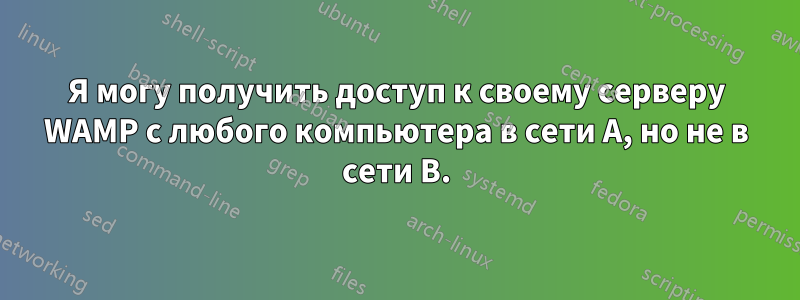 Я могу получить доступ к своему серверу WAMP с любого компьютера в сети A, но не в сети B.