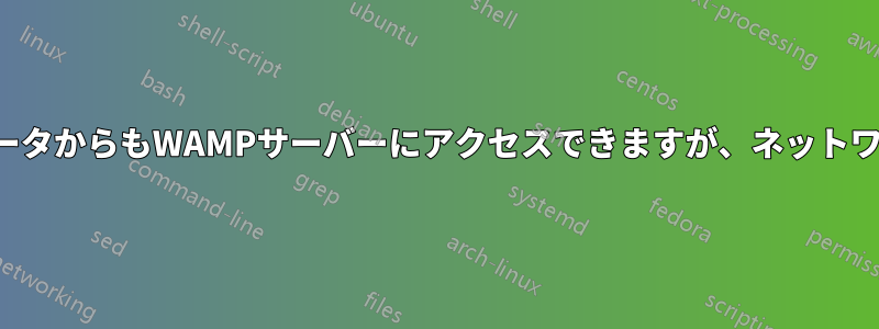 ネットワークA上のどのコンピュータからもWAMPサーバーにアクセスできますが、ネットワークBからはアクセスできません