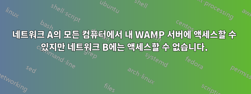 네트워크 A의 모든 컴퓨터에서 내 WAMP 서버에 액세스할 수 있지만 네트워크 B에는 액세스할 수 없습니다.