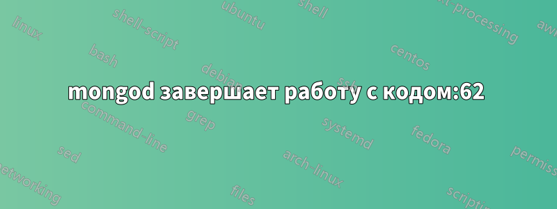 mongod завершает работу с кодом:62