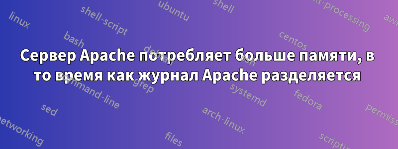 Сервер Apache потребляет больше памяти, в то время как журнал Apache разделяется