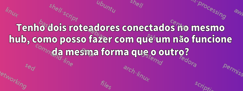 Tenho dois roteadores conectados no mesmo hub, como posso fazer com que um não funcione da mesma forma que o outro?