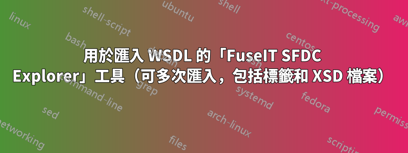 用於匯入 WSDL 的「FuseIT SFDC Explorer」工具（可多次匯入，包括標籤和 XSD 檔案）