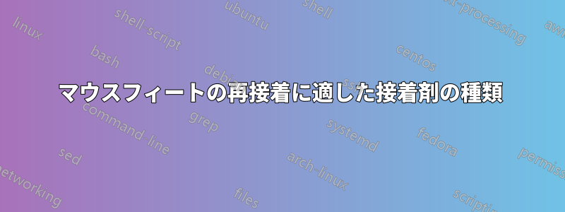 マウスフィートの再接着に適した接着剤の種類