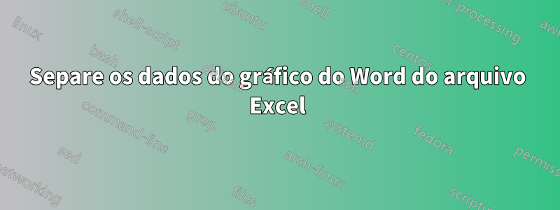 Separe os dados do gráfico do Word do arquivo Excel