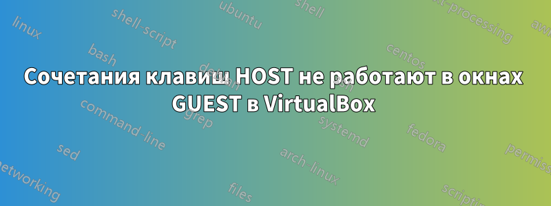 Сочетания клавиш HOST не работают в окнах GUEST в VirtualBox