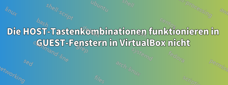 Die HOST-Tastenkombinationen funktionieren in GUEST-Fenstern in VirtualBox nicht