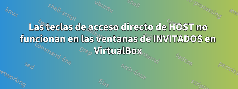 Las teclas de acceso directo de HOST no funcionan en las ventanas de INVITADOS en VirtualBox