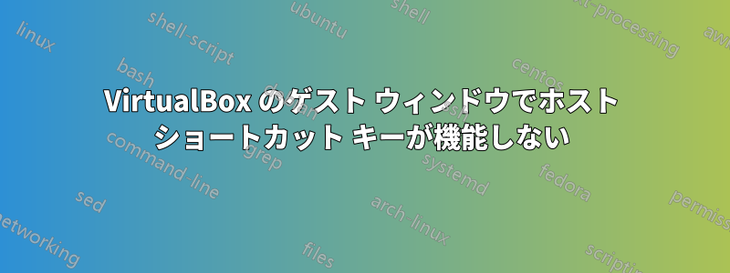 VirtualBox のゲスト ウィンドウでホスト ショートカット キーが機能しない