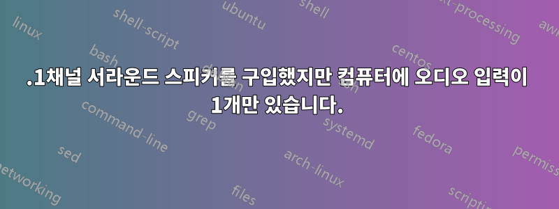 5.1채널 서라운드 스피커를 구입했지만 컴퓨터에 오디오 입력이 1개만 있습니다.