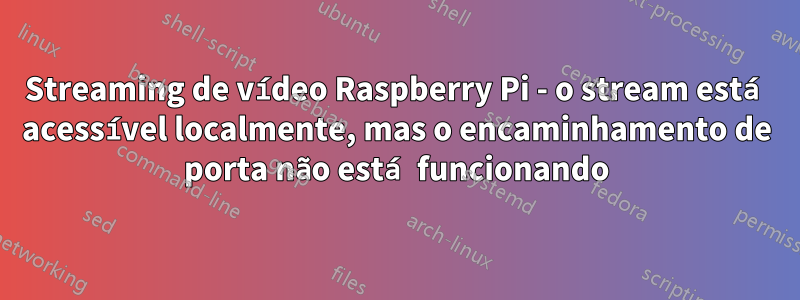 Streaming de vídeo Raspberry Pi - o stream está acessível localmente, mas o encaminhamento de porta não está funcionando