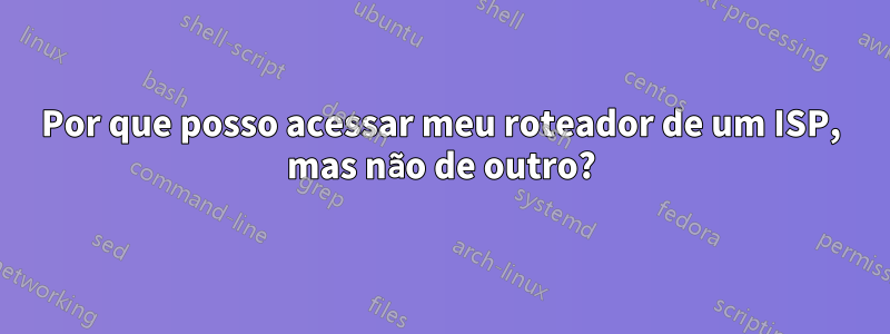 Por que posso acessar meu roteador de um ISP, mas não de outro?