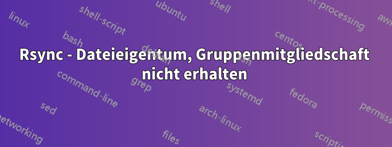 Rsync - Dateieigentum, Gruppenmitgliedschaft nicht erhalten