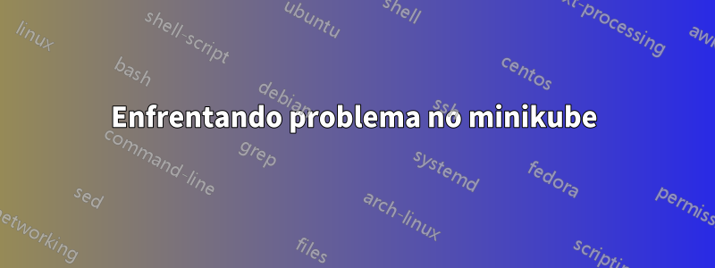 Enfrentando problema no minikube