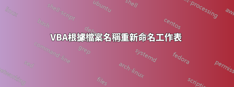 VBA根據檔案名稱重新命名工作表