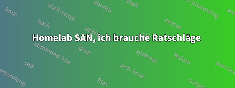 Homelab SAN, ich brauche Ratschläge