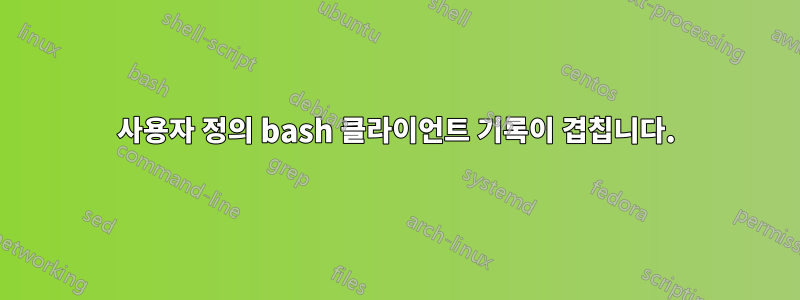 사용자 정의 bash 클라이언트 기록이 겹칩니다.