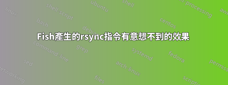 Fish產生的rsync指令有意想不到的效果