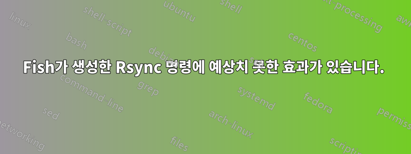 Fish가 생성한 Rsync 명령에 예상치 못한 효과가 있습니다.