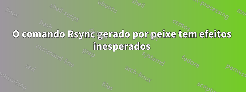 O comando Rsync gerado por peixe tem efeitos inesperados