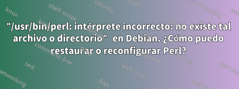 "/usr/bin/perl: intérprete incorrecto: no existe tal archivo o directorio" en Debian. ¿Cómo puedo restaurar o reconfigurar Perl?