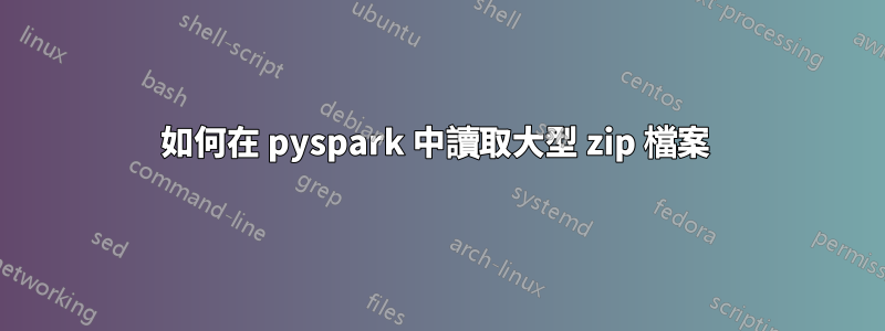 如何在 pyspark 中讀取大型 zip 檔案 