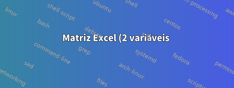 Matriz Excel (2 variáveis)