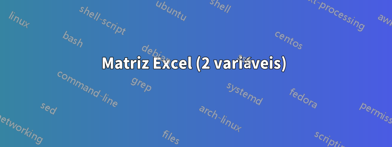 Matriz Excel (2 variáveis)