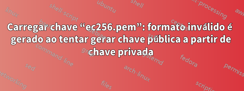 Carregar chave “ec256.pem”: formato inválido é gerado ao tentar gerar chave pública a partir de chave privada