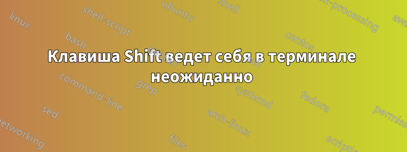 Клавиша Shift ведет себя в терминале неожиданно