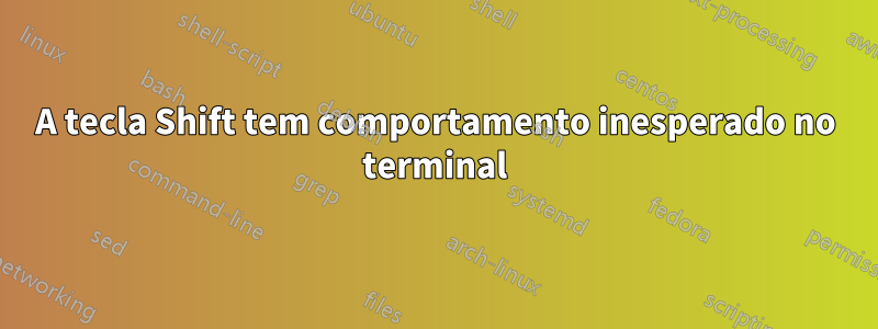 A tecla Shift tem comportamento inesperado no terminal